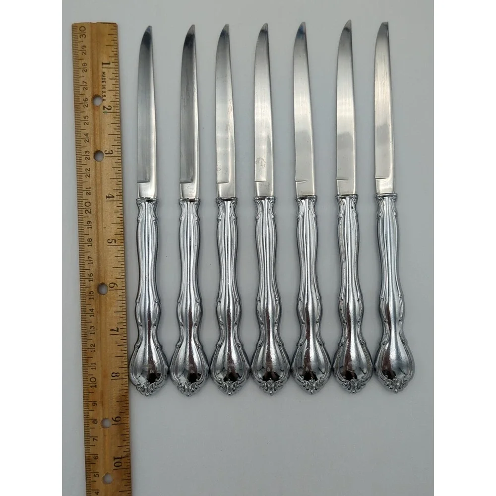 Carvel Hall Stainless Steel Steak‎ Knives 6 Beautiful Ones & 1 Ugly One Set Of 7